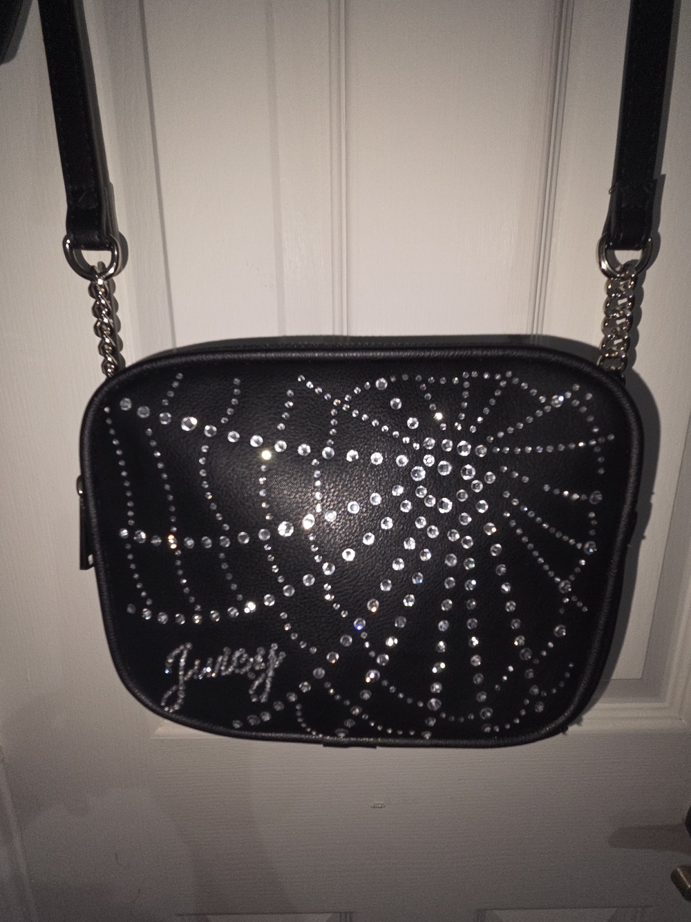 Juicy Couture Black Rhinestone Spiderweb Crossbody Bag. NWOT - Picture 13 of 13